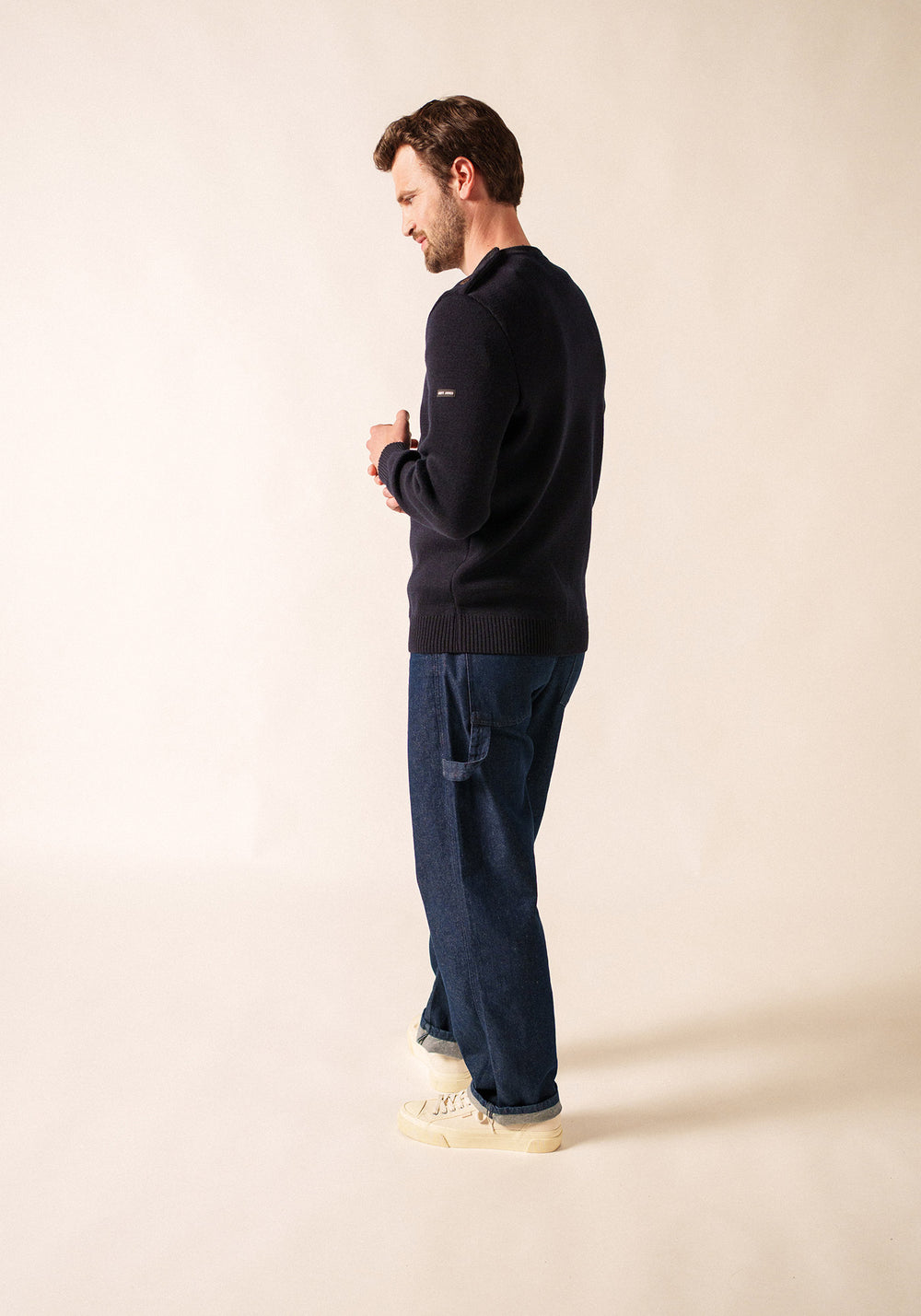 Cancale sailor jumper - regular fit, in pure new wool (NAVY)