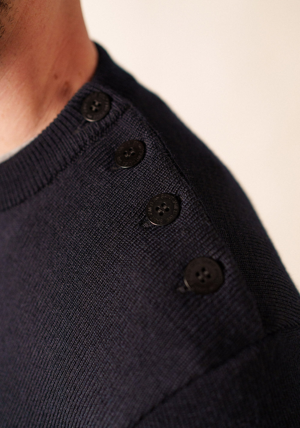 Cancale sailor jumper - regular fit, in pure new wool (NAVY)