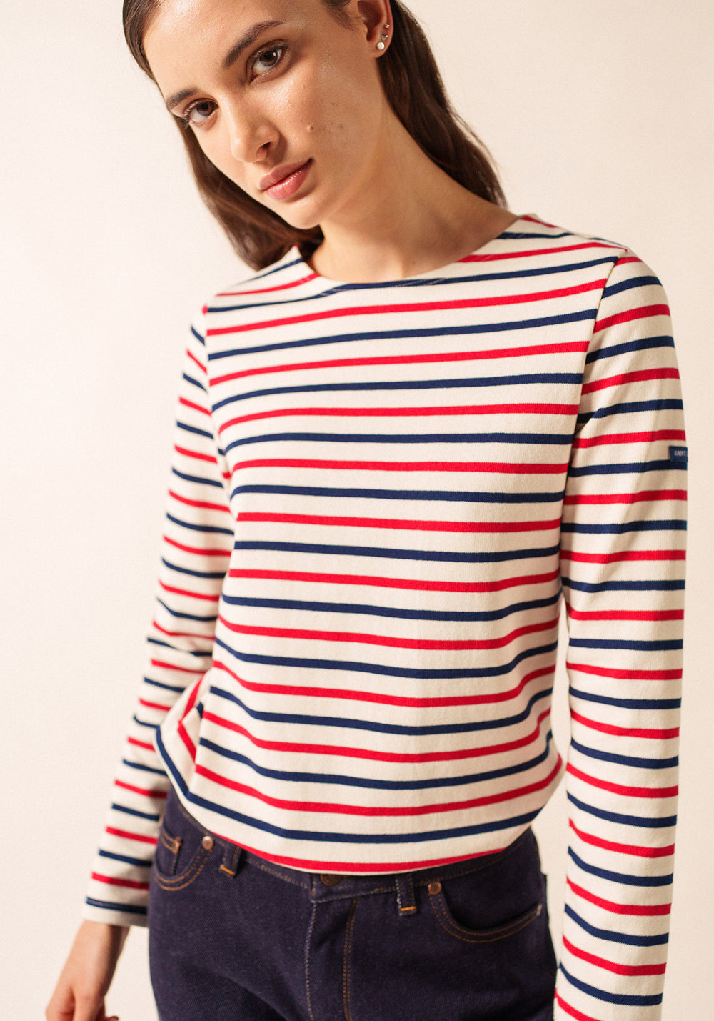Méridame Breton shirt (ECRU/MARINE/TULIPE)