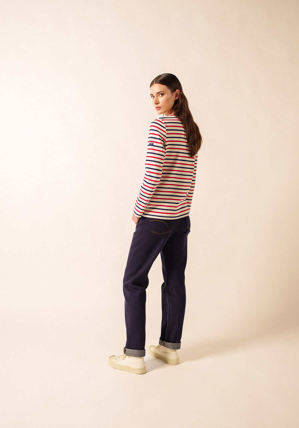 Méridame Breton shirt (ECRU/MARINE/TULIPE)