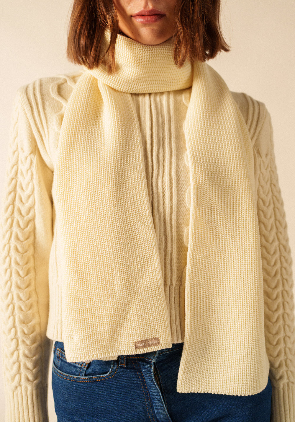 Canoe scarf - in purl knit (ECUME)