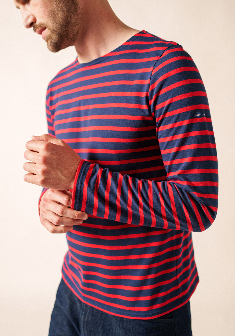 Minquiers Breton shirt (MARINE/TULIPE)