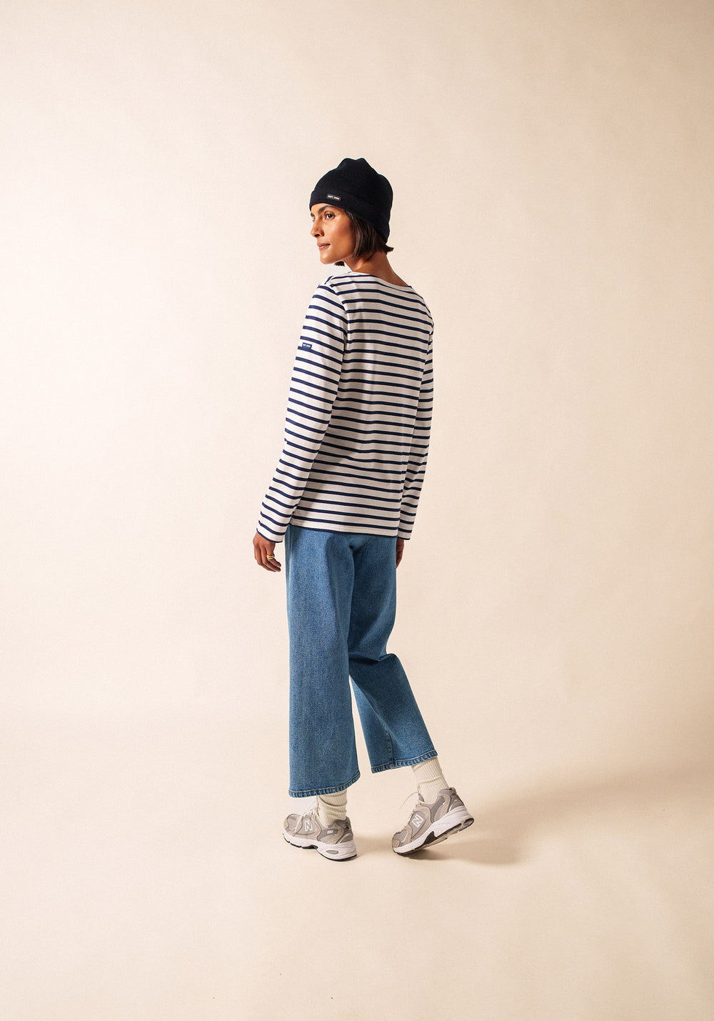 Minquiers Breton shirt (NEIGE/MARINE)