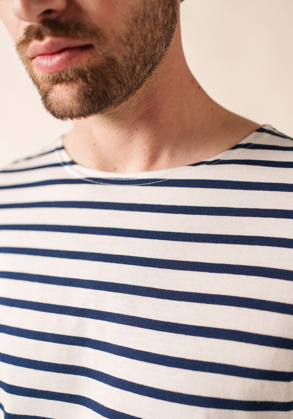 Minquiers Breton shirt (NEIGE/MARINE)