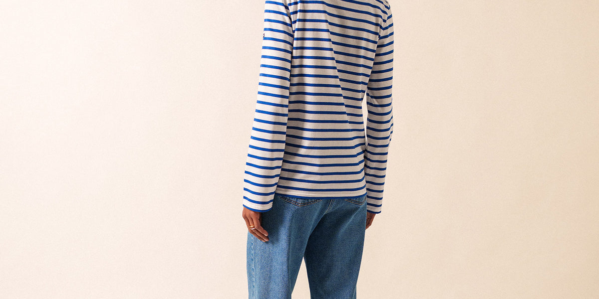 Minquiers unisex striped sailor shirt regular fit, in light