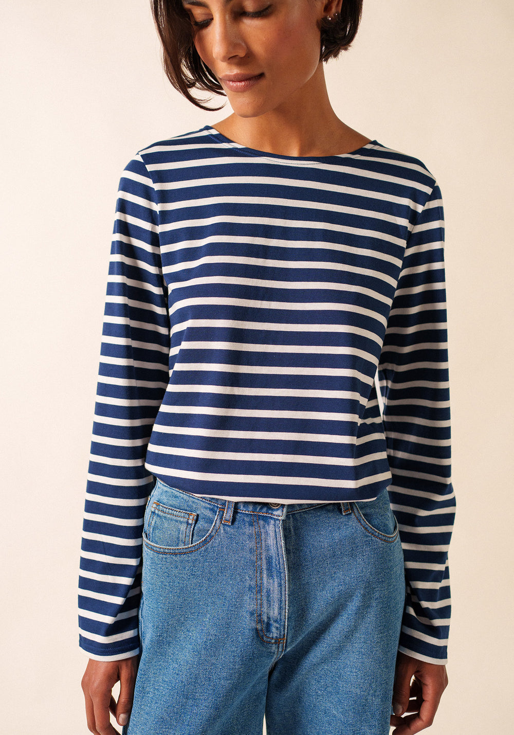 Minquiers Breton shirt (MARINE/NEIGE)