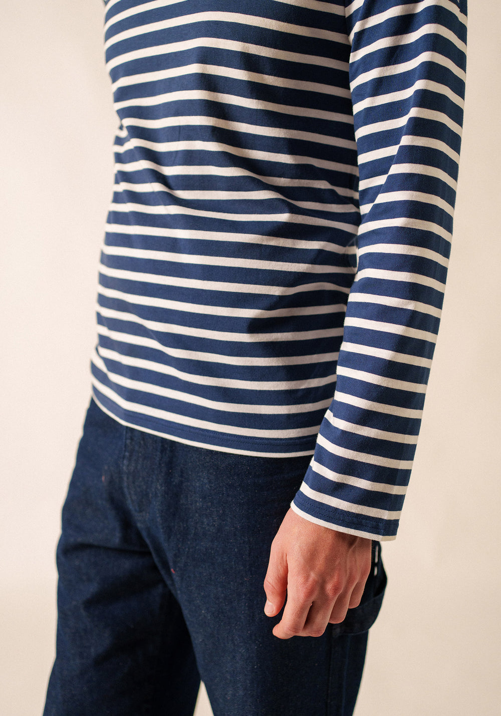 Minquiers Breton shirt (MARINE/NEIGE)
