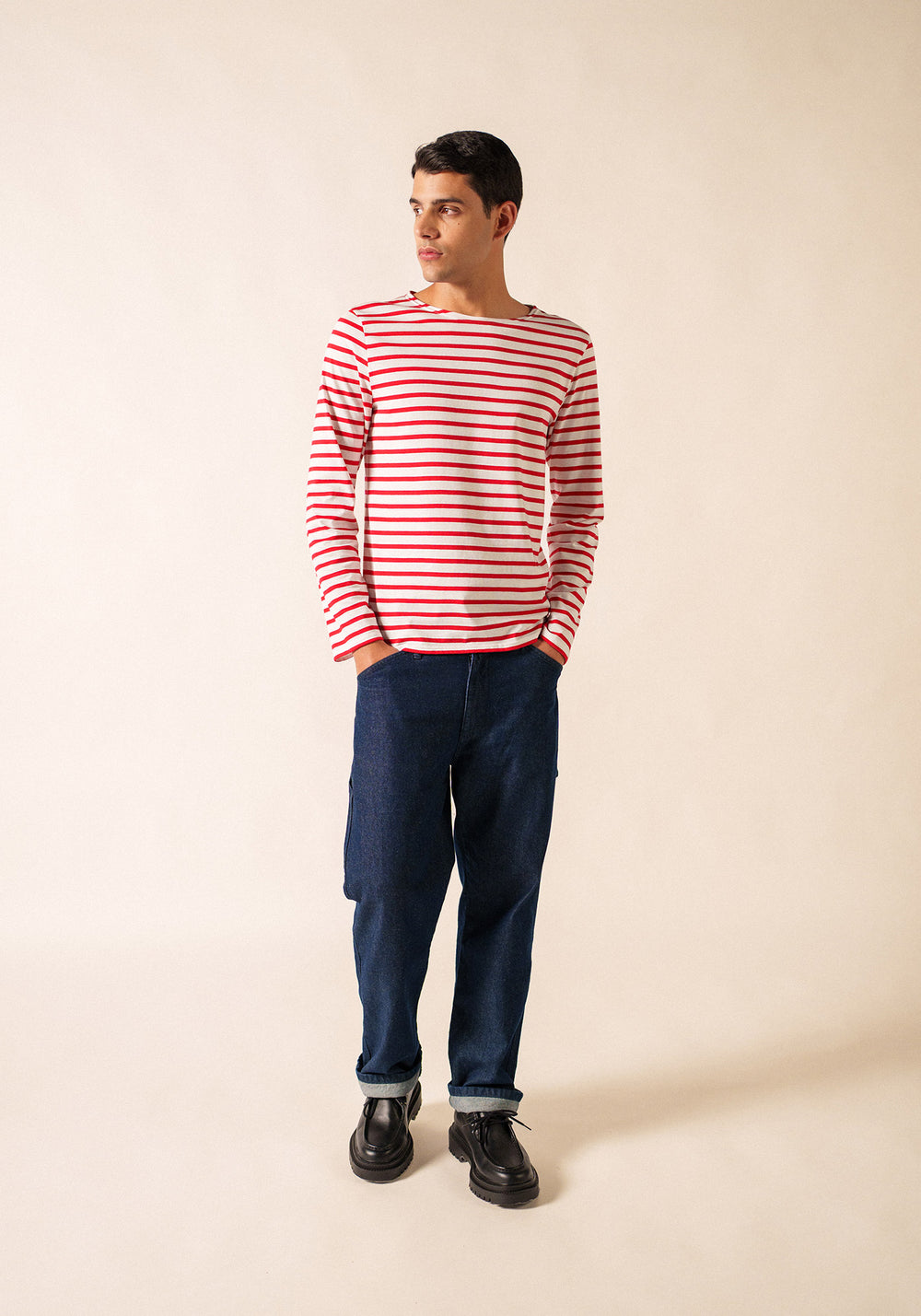 Minquiers Breton shirt (NEIGE/TULIPE)