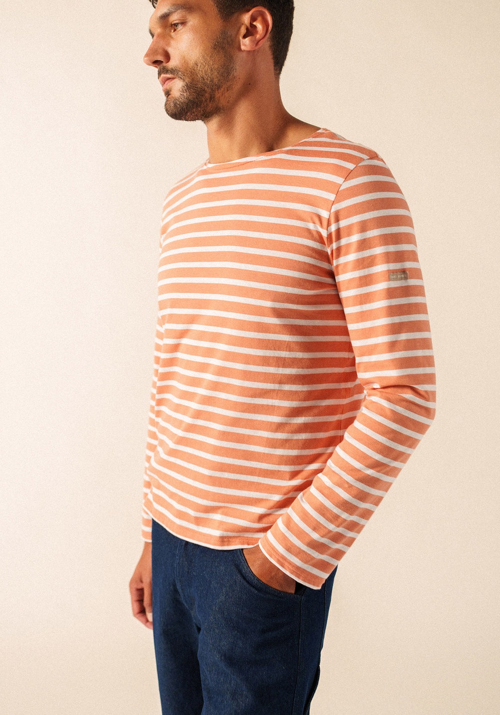 Camisa bretona Minquiers (ARGILE/NEIGE)