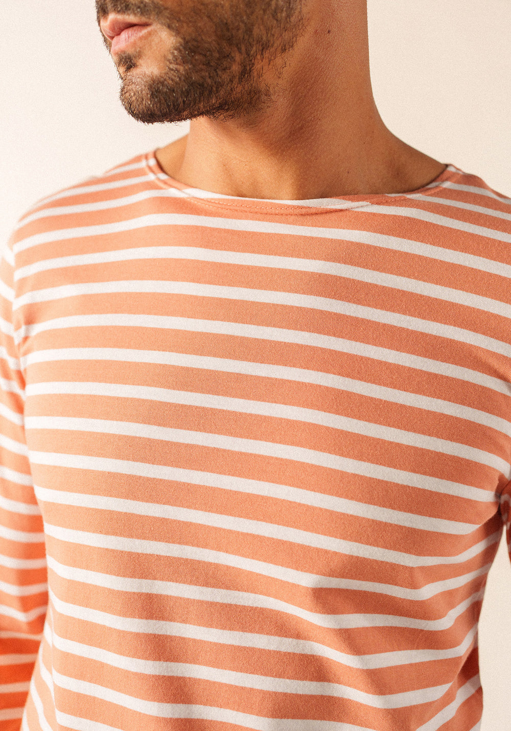 Camisa bretona Minquiers (ARGILE/NEIGE)