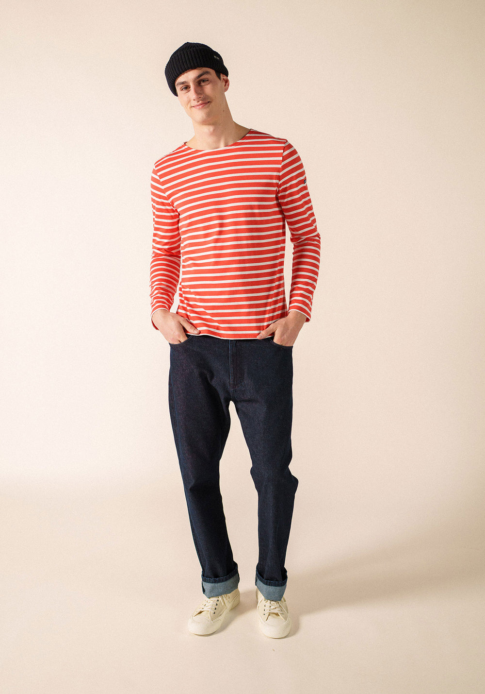 Camisa bretona Minquiers (PIGMENT/NEIGE)