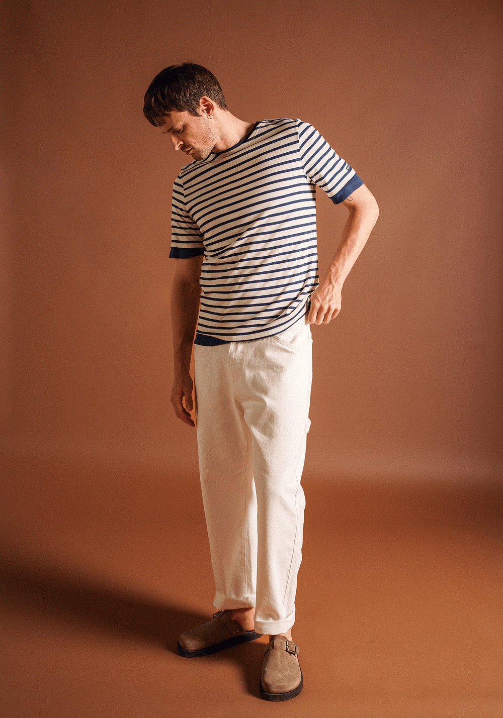 Camisa bretona levantina (ECRU/MARINE)