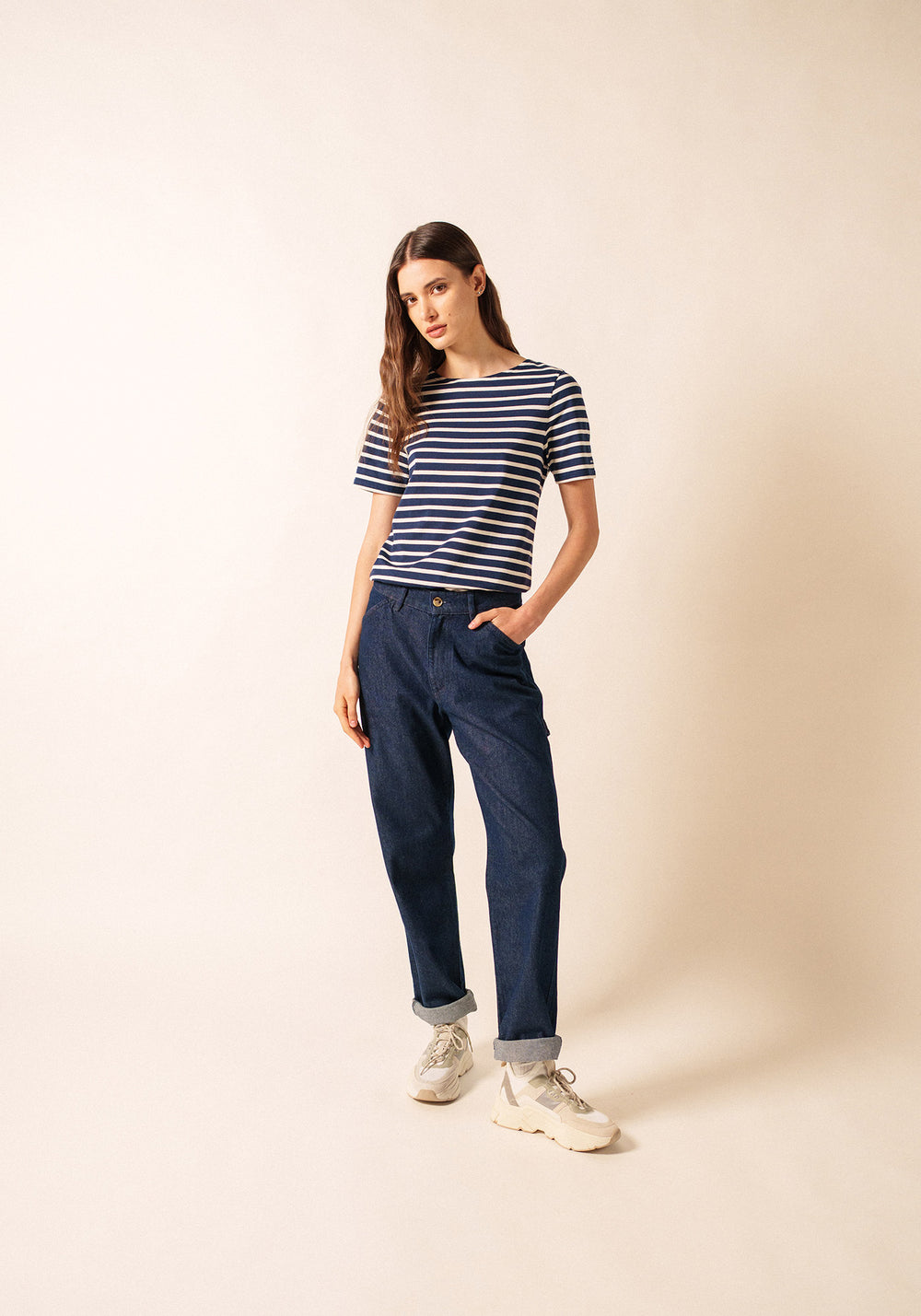 Levant Breton shirt (MARINE/ECRU)