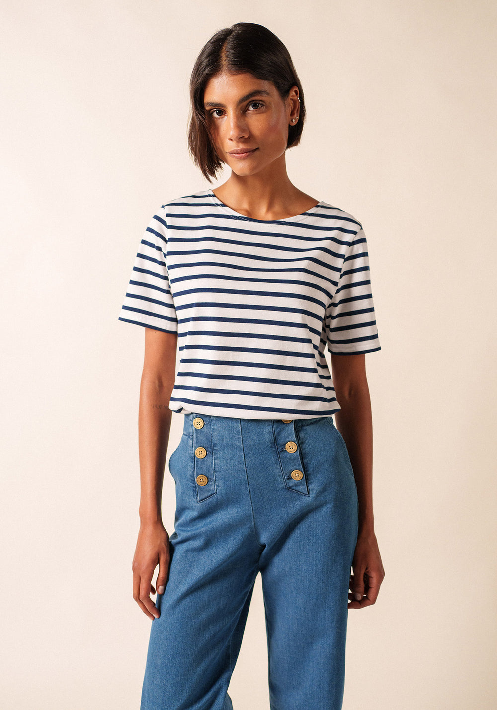 Levant Breton shirt (NEIGE/MARINE)