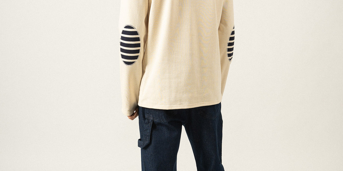 Méridien iconic sailor shirt with striped elbow patches in