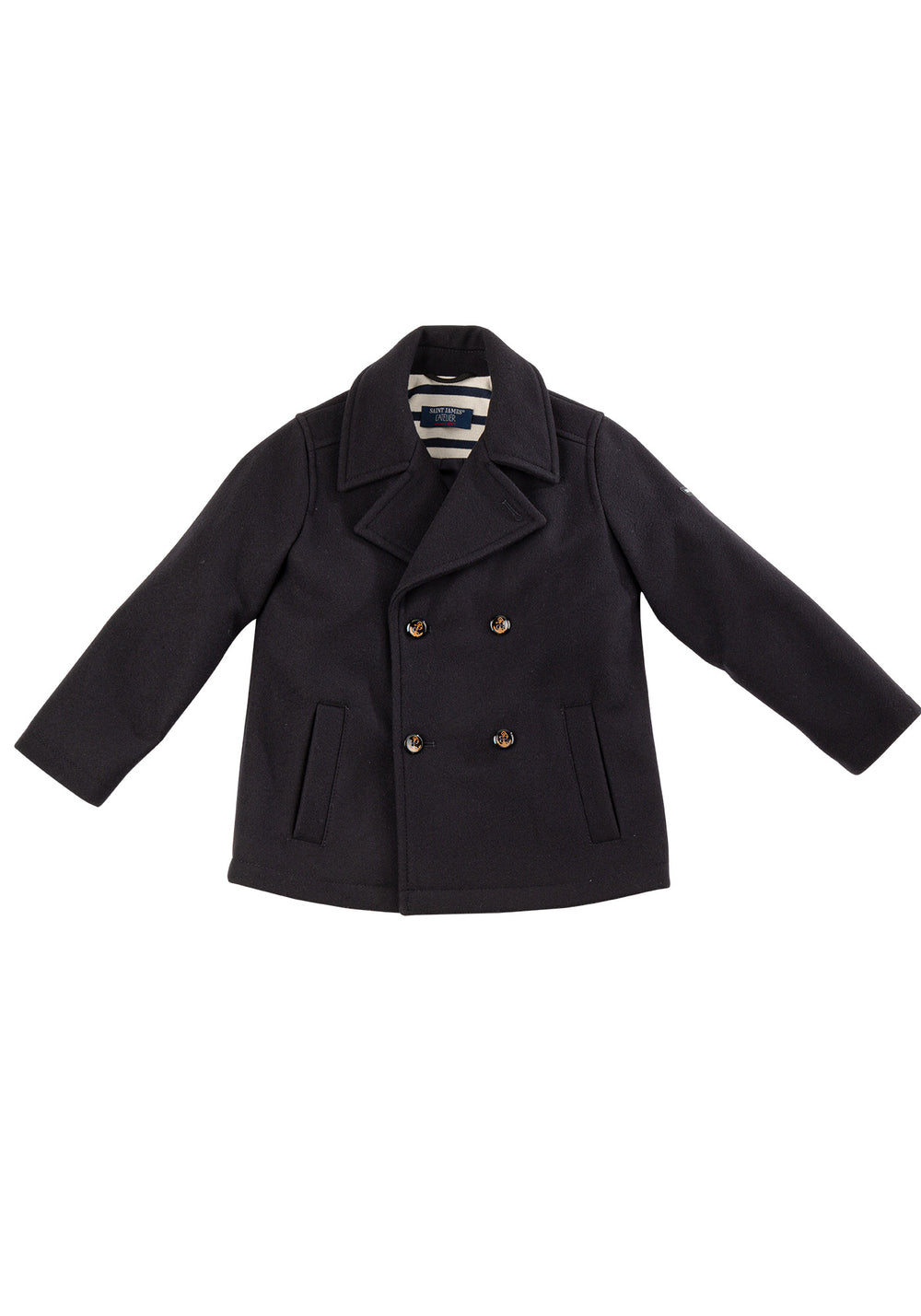 St Suliac peacoat for children - in wool cloth (NAVY)