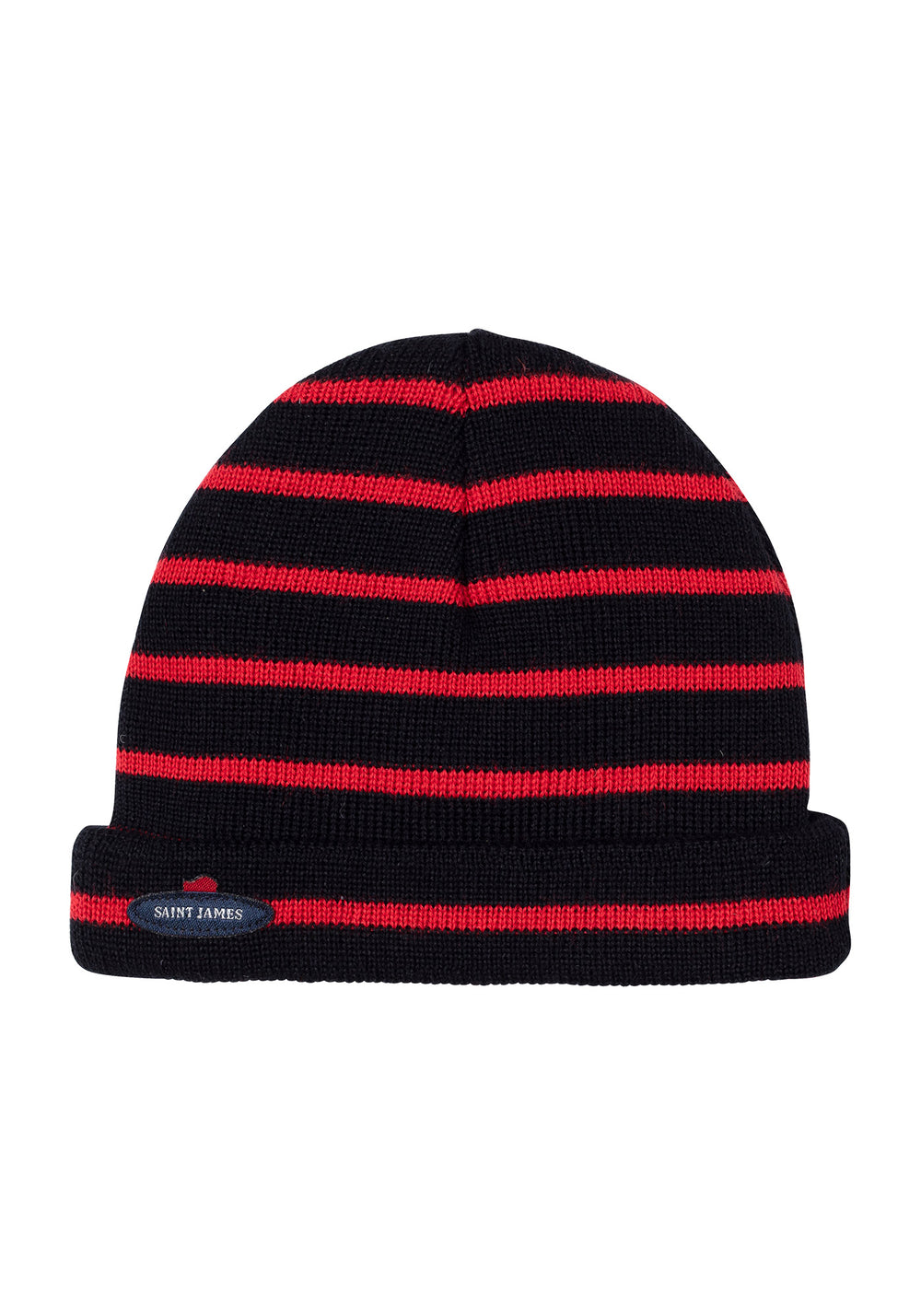 Cartier sailor hat for kids - striped, in soft wool (NAVY/TULIPE)