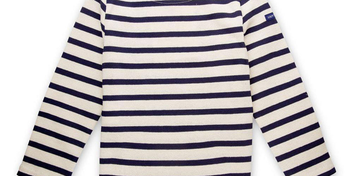 Méridien striped sailor shirt - in thick cotton (ECRU/MARINE)