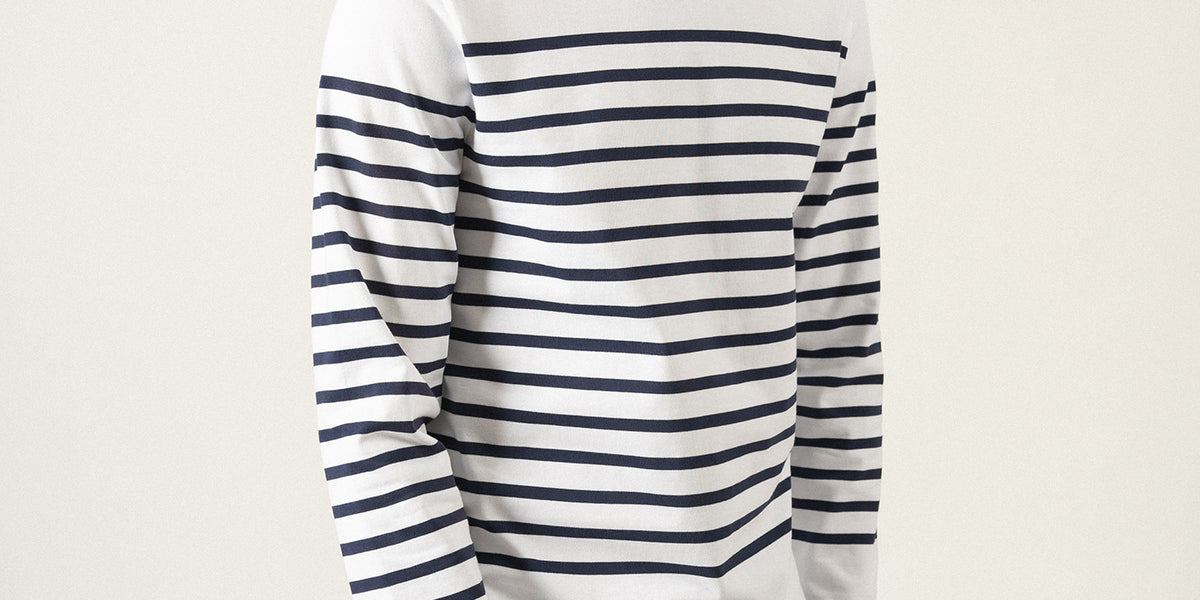 開店祝い Naval authentic striped sailor shirt in combed cotton トップス