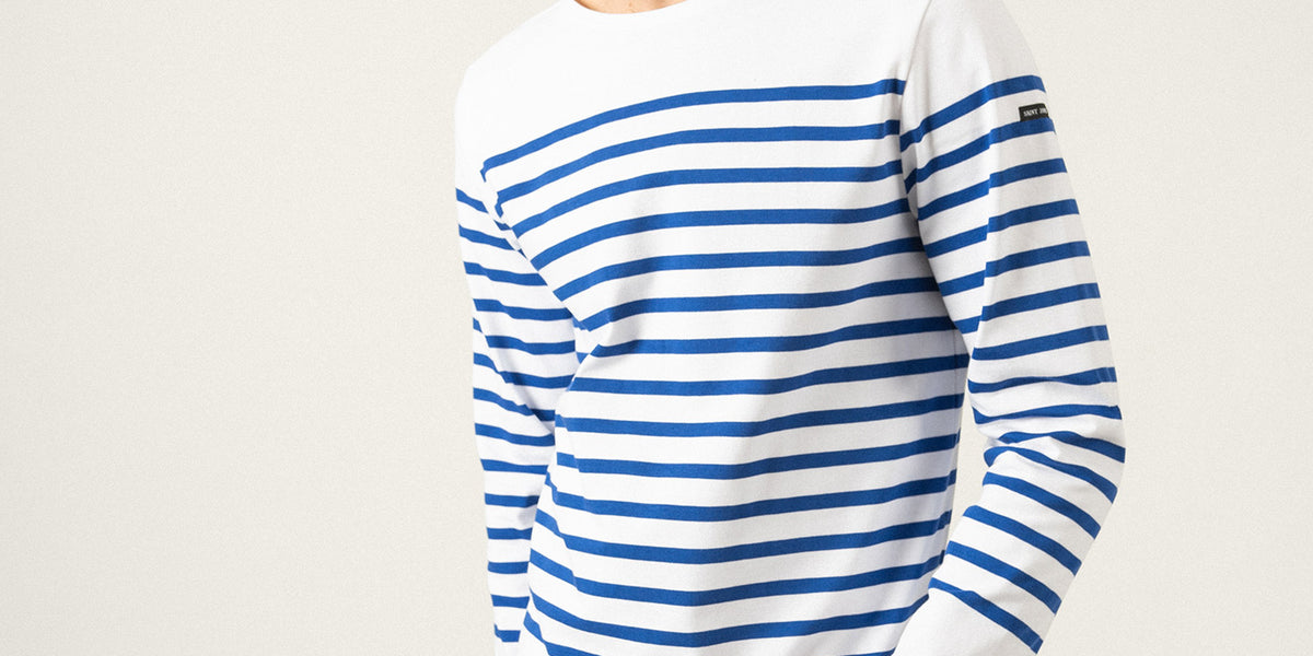 Naval authentic striped sailor shirt - in combed cotton (NEIGE/GITANE)