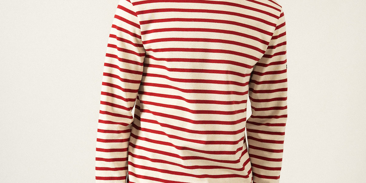 Meridien unisex striped sailor shirt regular fit in thick cotton ECRU PERSAN