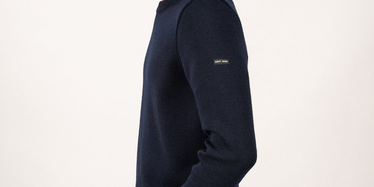 Cancale sailor jumper - regular fit, in pure new wool (MARINE)