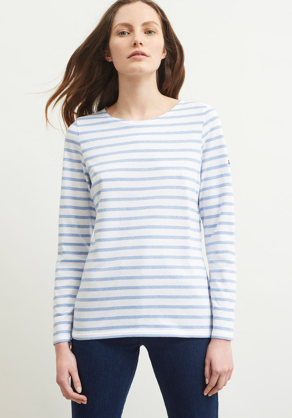 Minquidame Breton shirt (NEIGE/DENIM)