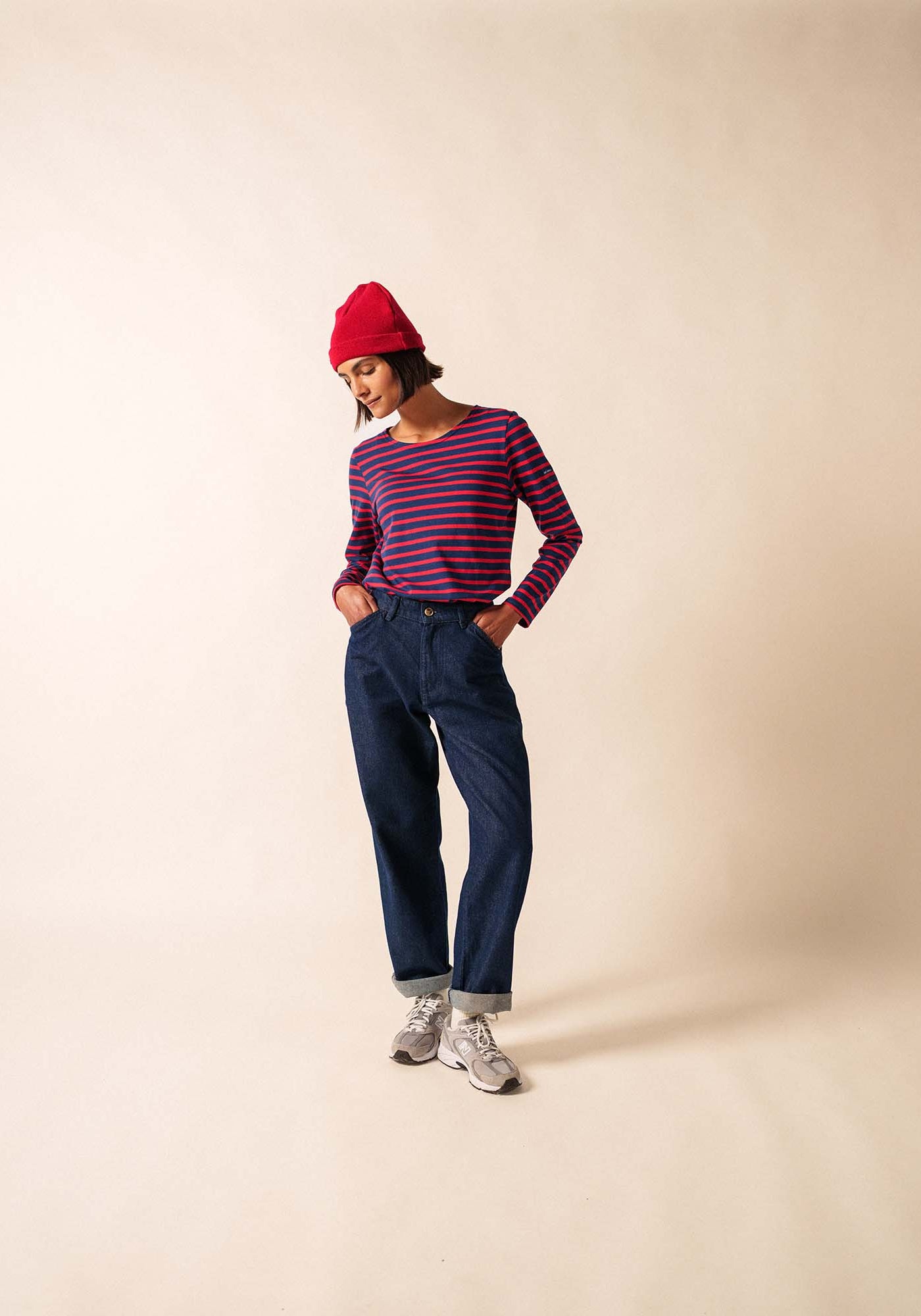 Camisa bretona Minquidame (MARINE/TULIPE)