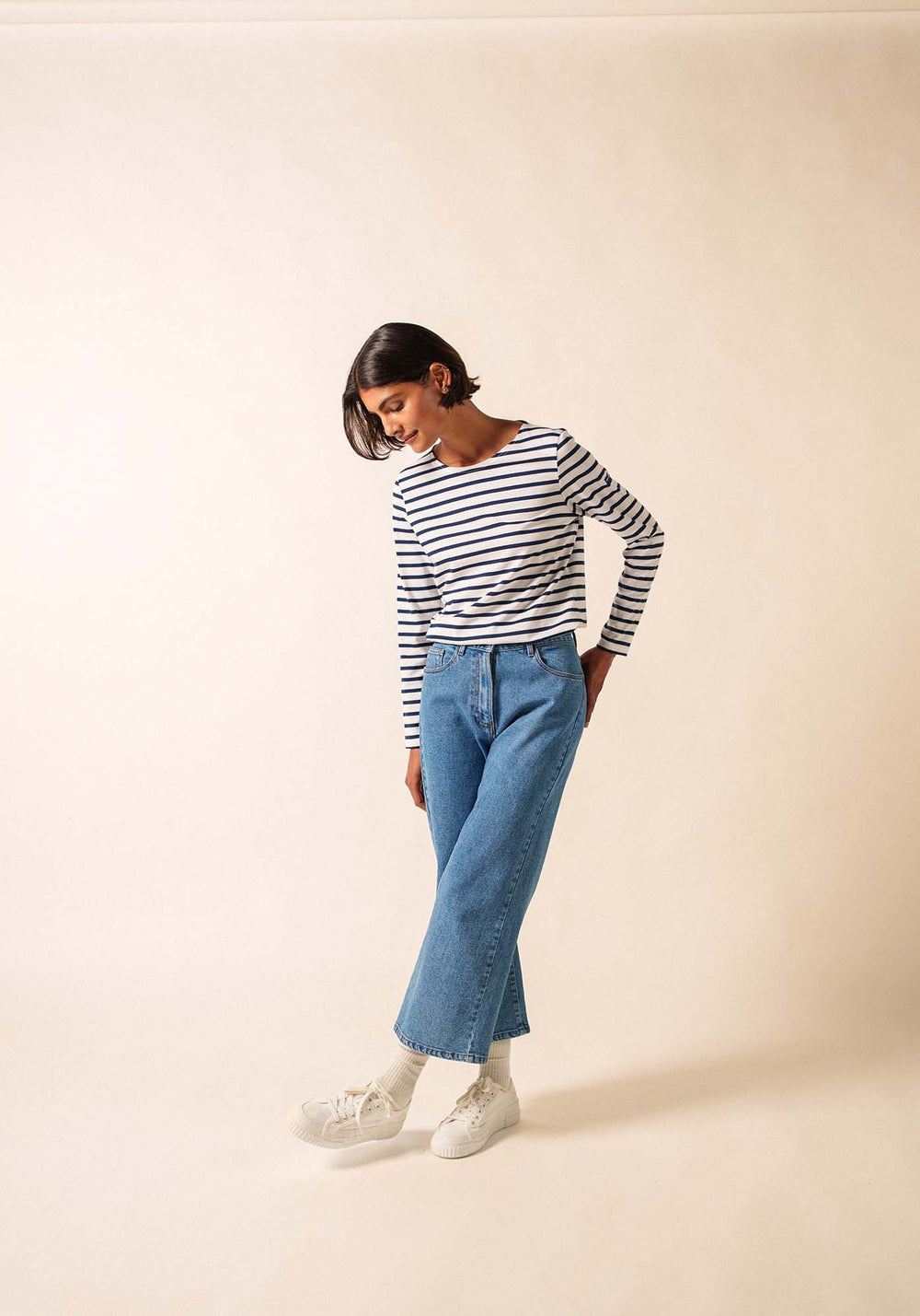 Minquidame Breton shirt (NEIGE/MARINE)