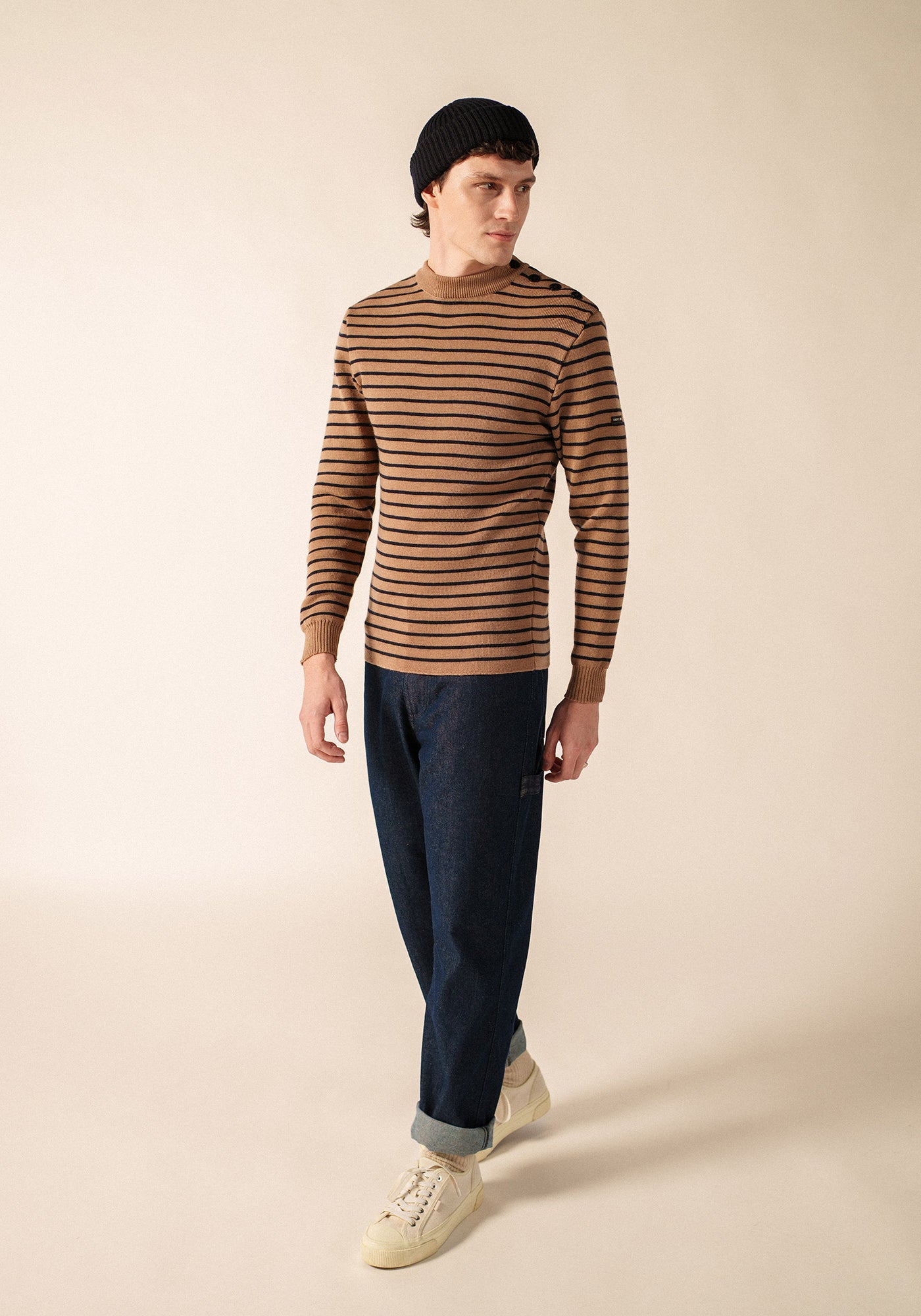 Matelot sailor jumper (BEIGE FONCE/MARINE)