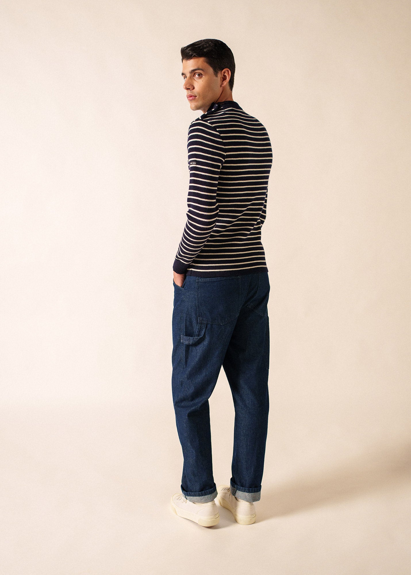 Matelot authentic striped sailor jumper slim fit, in pure new wool