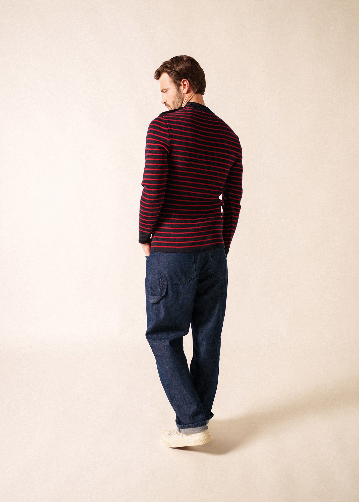 Matelot authentic striped sailor jumper slim fit, in pure new wool