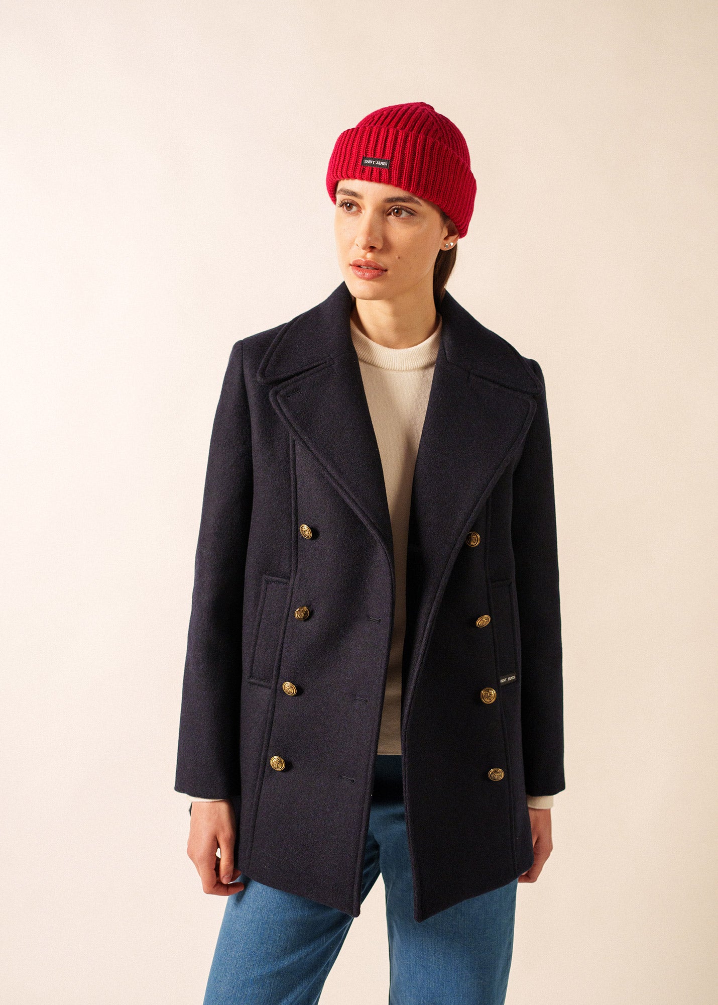 Miki sailor cap with turn-up, in wool | SAINT JAMES Official
