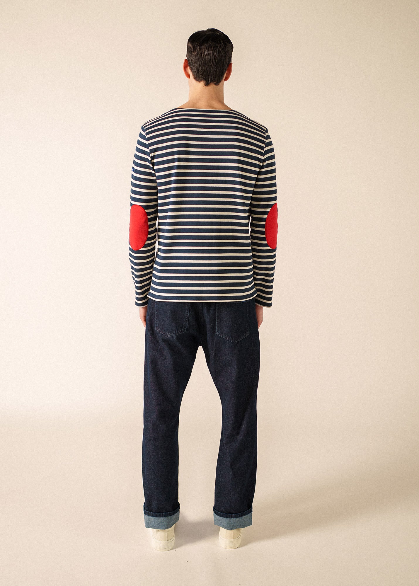 Naval authentic striped sailor shirt with contrasting stripe, in