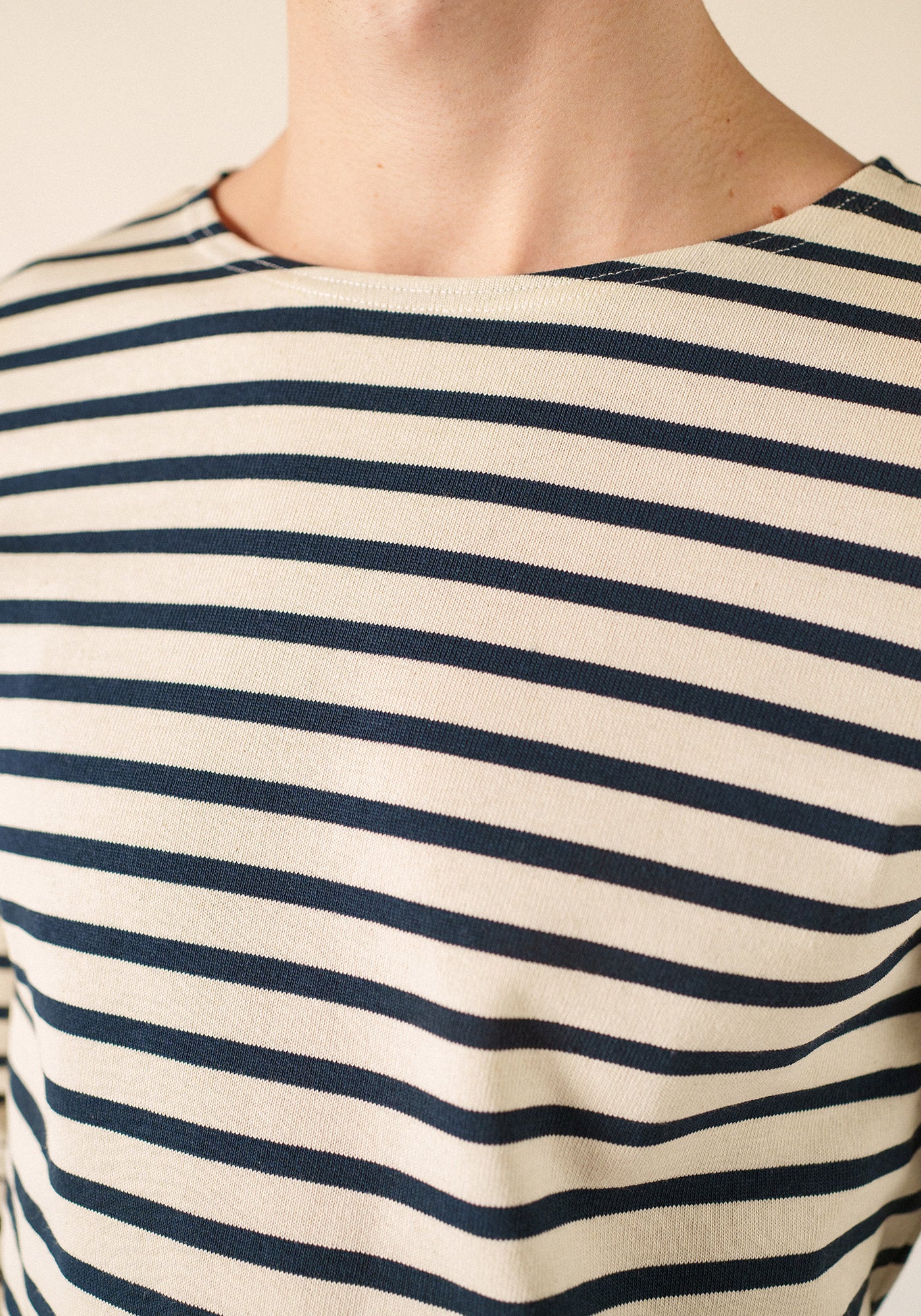 Camisa bretona con parches Méridien (ECRU/MARINE/MARINE)