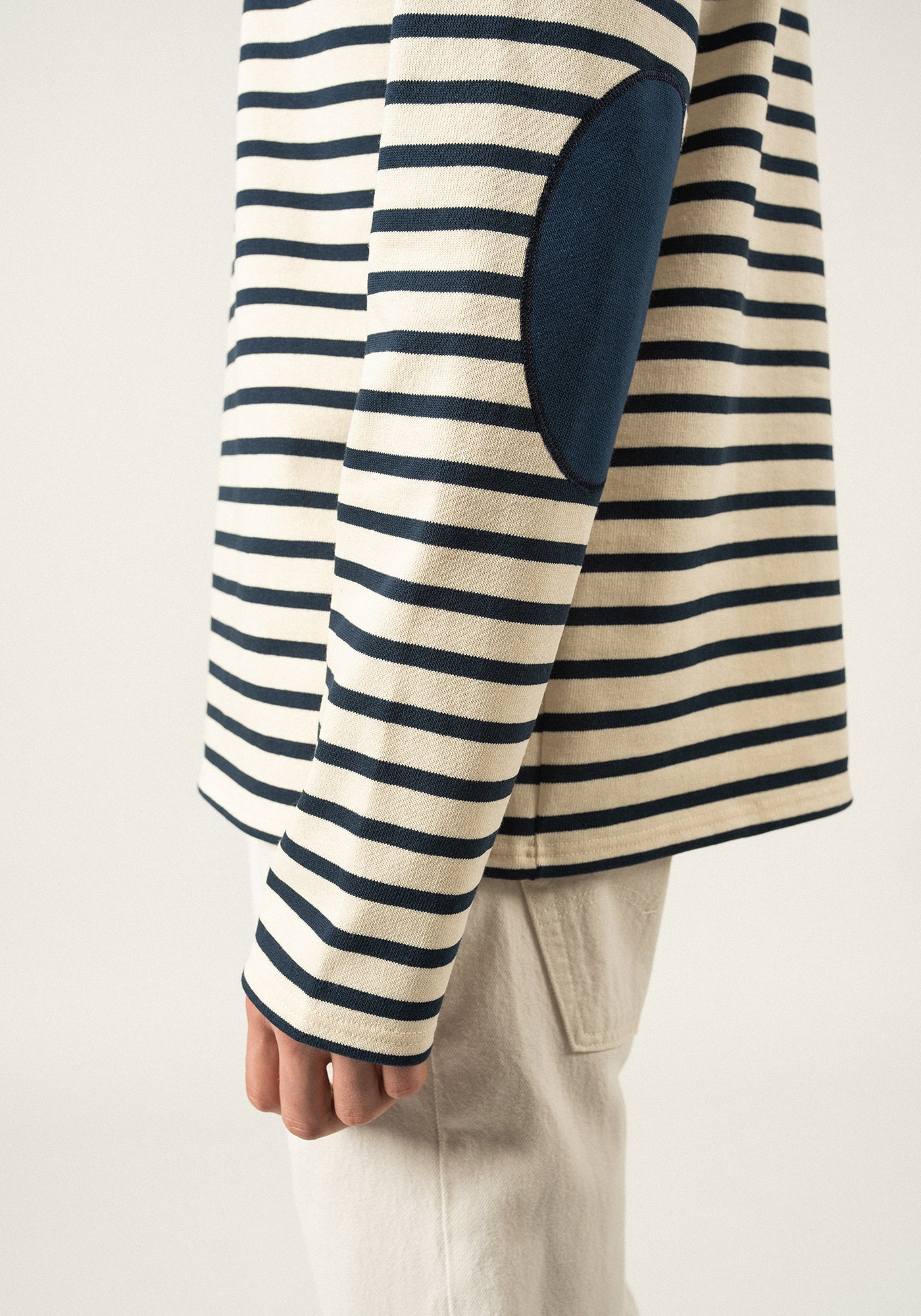 Méridien patches Breton shirt (ECRU/MARINE/MARINE)