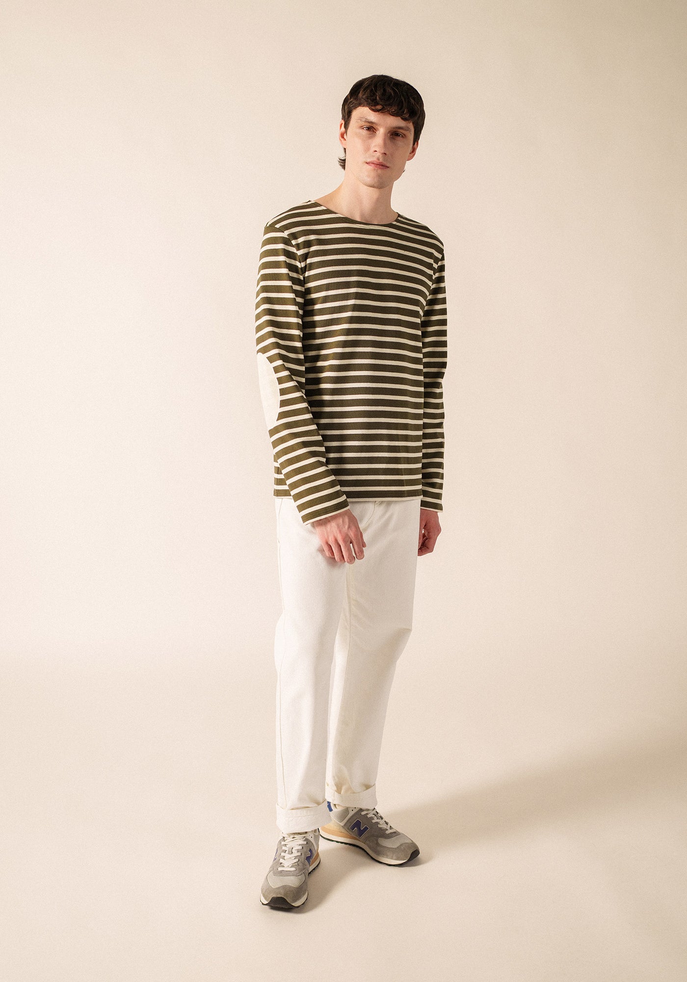 Camisa bretona con parches de Méridien (LAND/ECRU/ECRU)