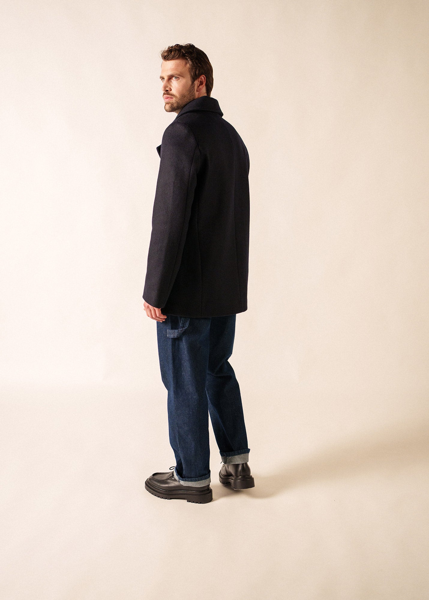 Galion authentic sailor peacoat in wool cloth, made in France