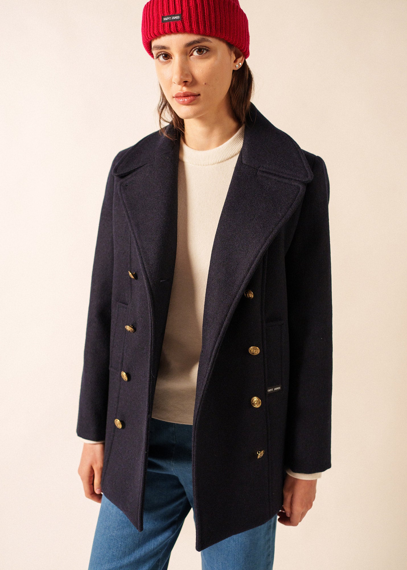 Voilure authentic peacoat in wool | SAINT JAMES Official website