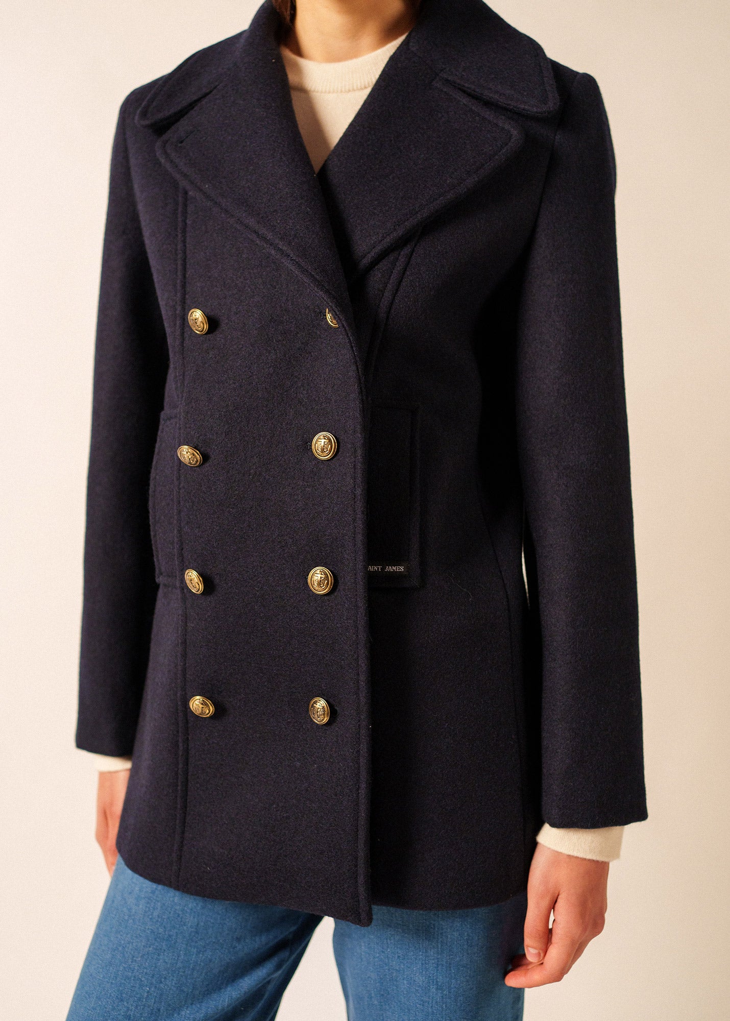 Voilure authentic peacoat in wool | SAINT JAMES Official website