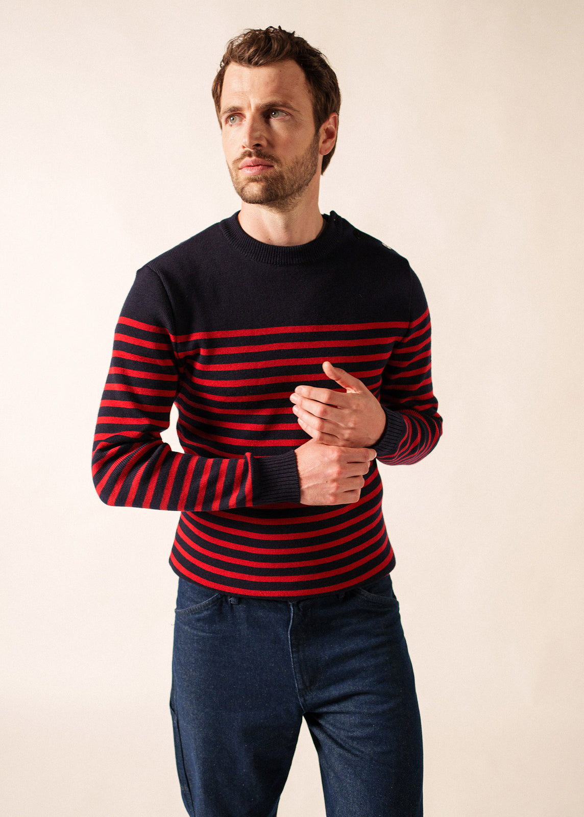saint james Naval authentic striped sailor shirt NEIGE/GITANE