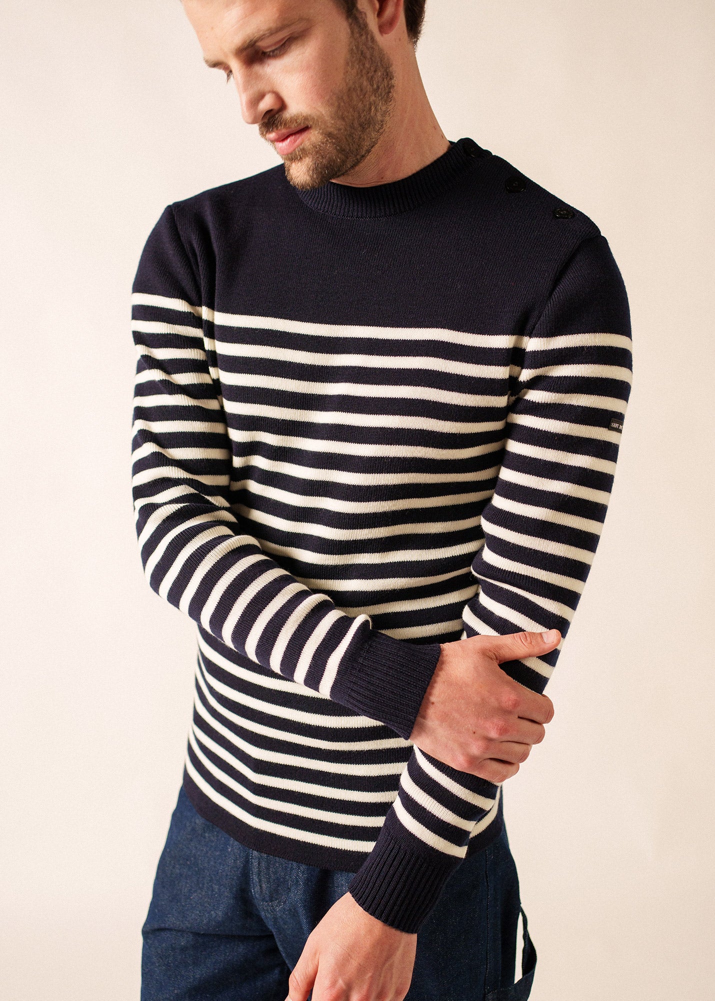Rochefort striped sailor jumper slim fit, in merino wool | SAINT
