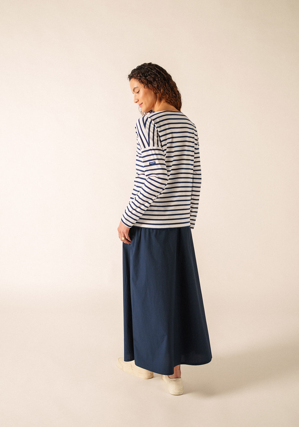 Camisa bretona Minquiers Drop (NEIGE/MARINE)