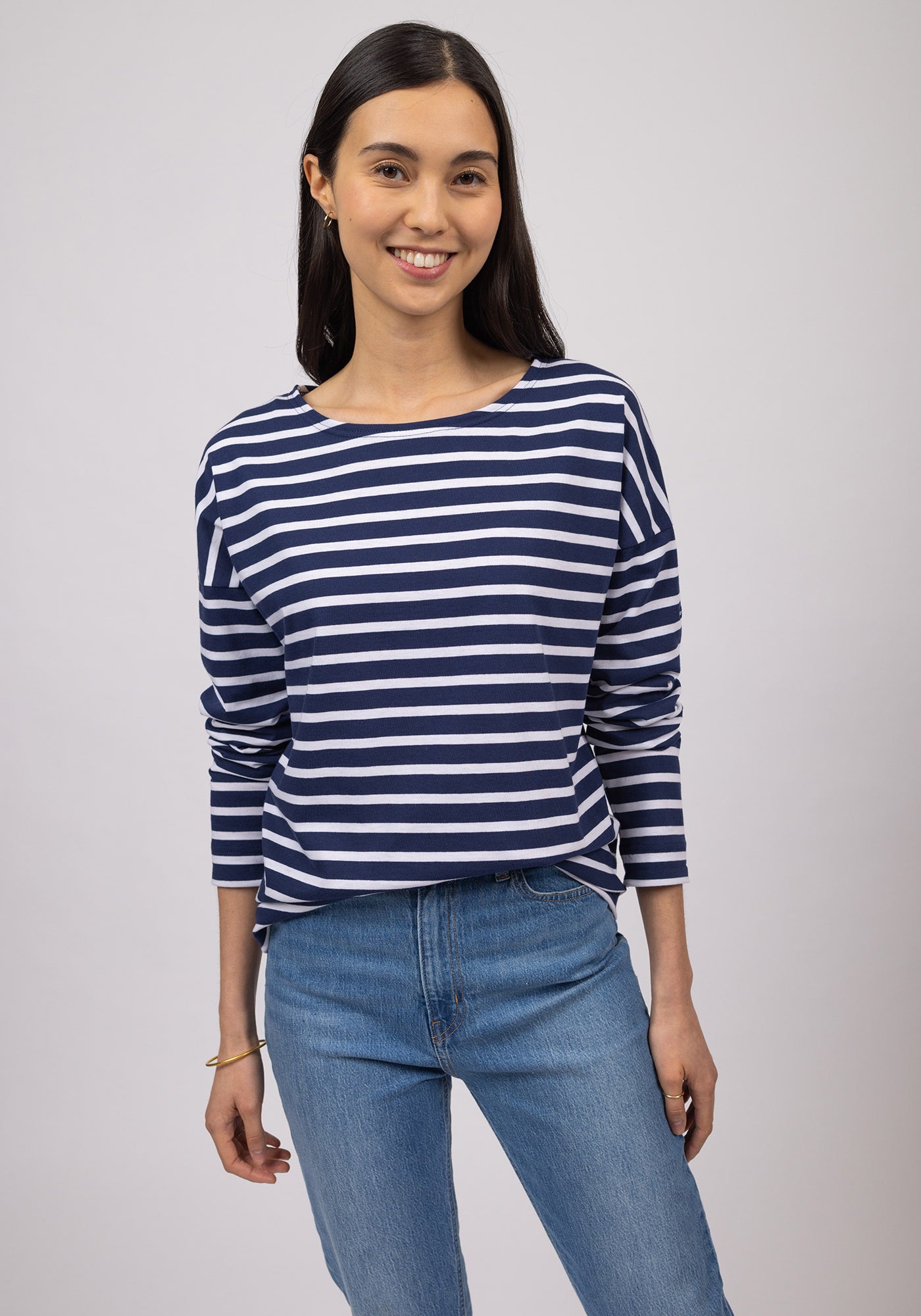 Minquiers Drop Breton shirt (MARINE/NEIGE)