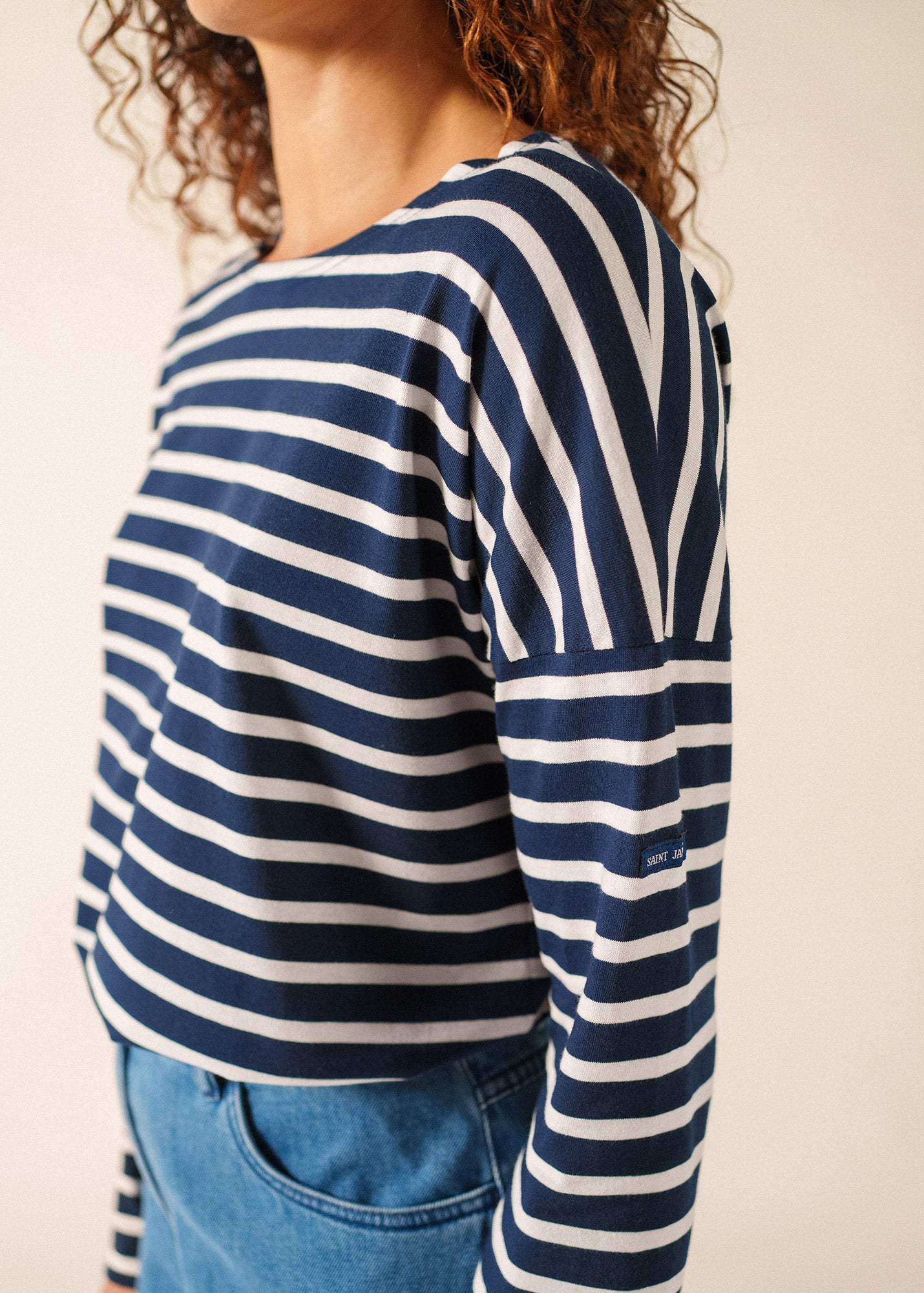 Minquiers Drop oversized striped sailor shirt in light cotton