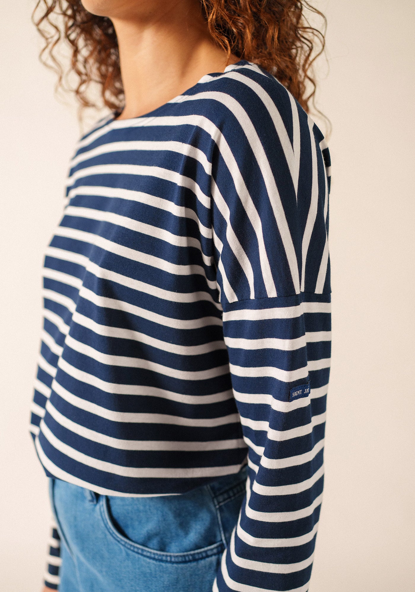 Camisa bretona Minquiers Drop (MARINE/NEIGE)