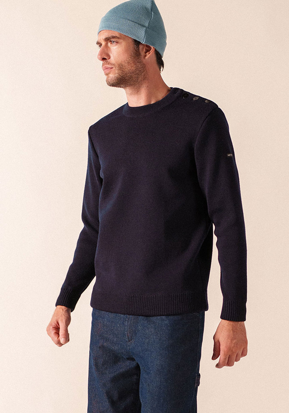 Marinier authentic sailor jumper - regular fit, in pure new wool (MARINE)
