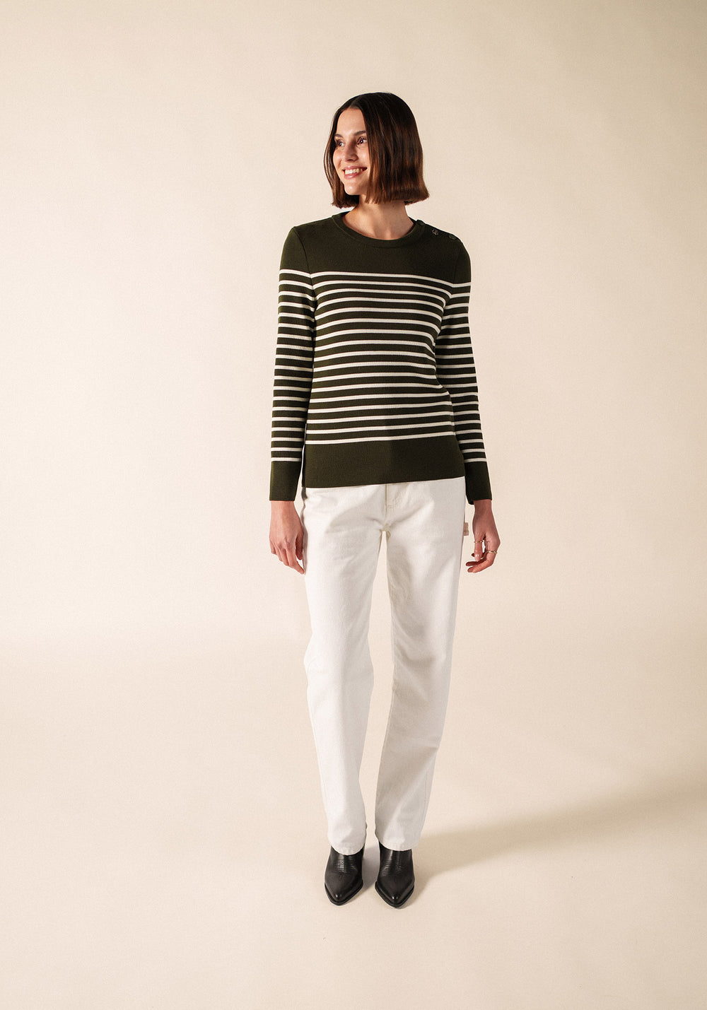 Brégançon Pop sailor jumper (LAND/BLANC/TWEED)