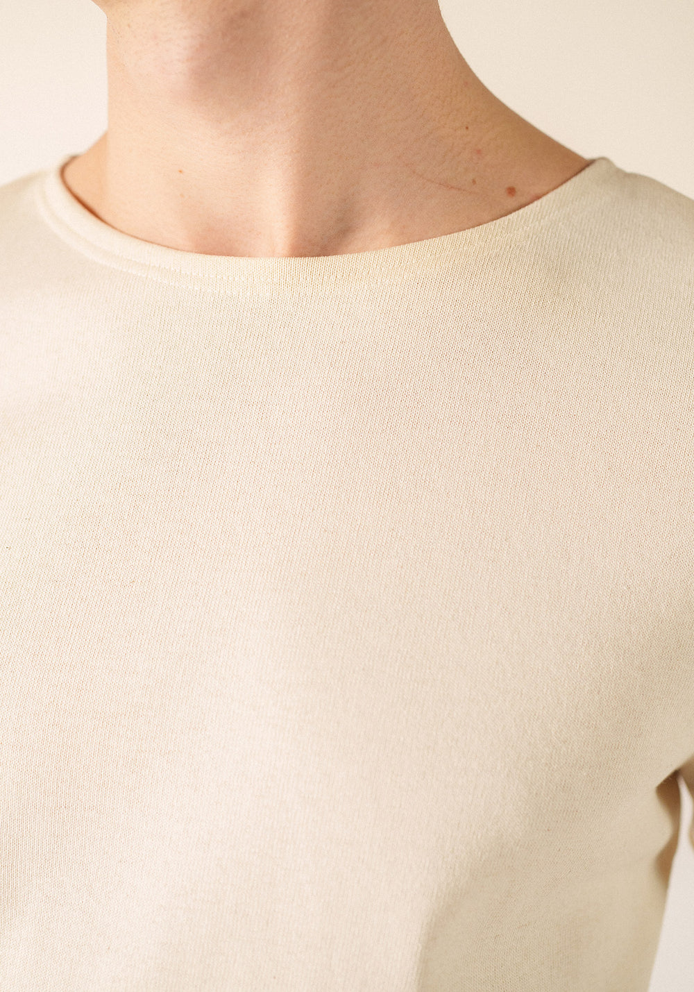 Camisa bretona con parches Méridien (ECRU/NAVY/ECRU)