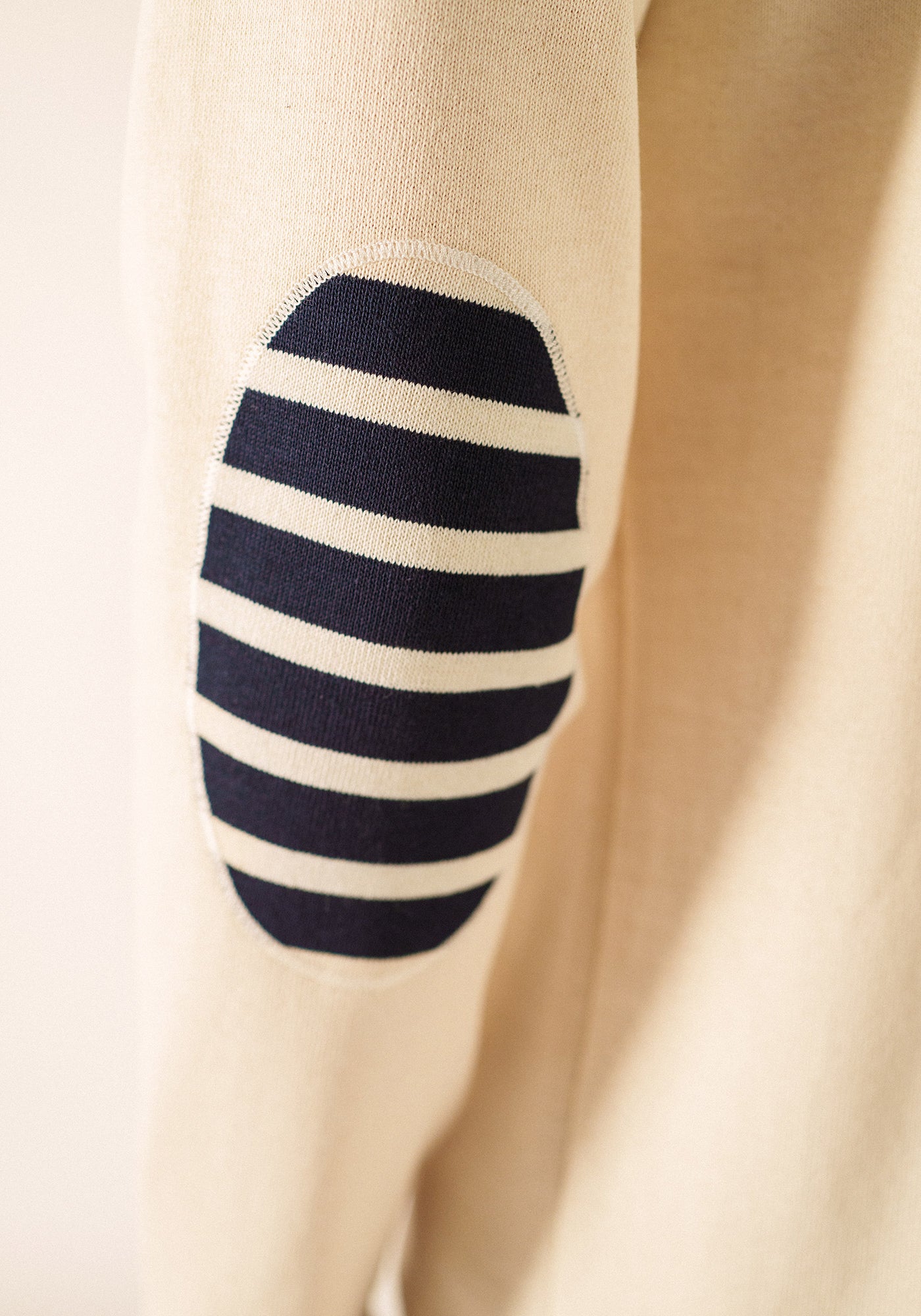 Camisa bretona con parches Méridien (ECRU/NAVY/ECRU)